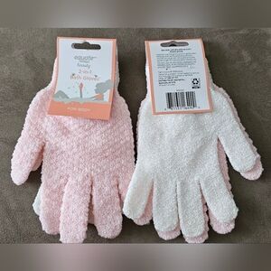 Equate Beauty 2-in-1 Bath Gloves New 2ea of 2pr
